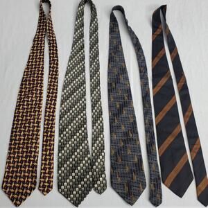 Mens Ties Lot Of 4 Bill Blass Ted Lapidus Croft & Barrow Structure Silk Formal